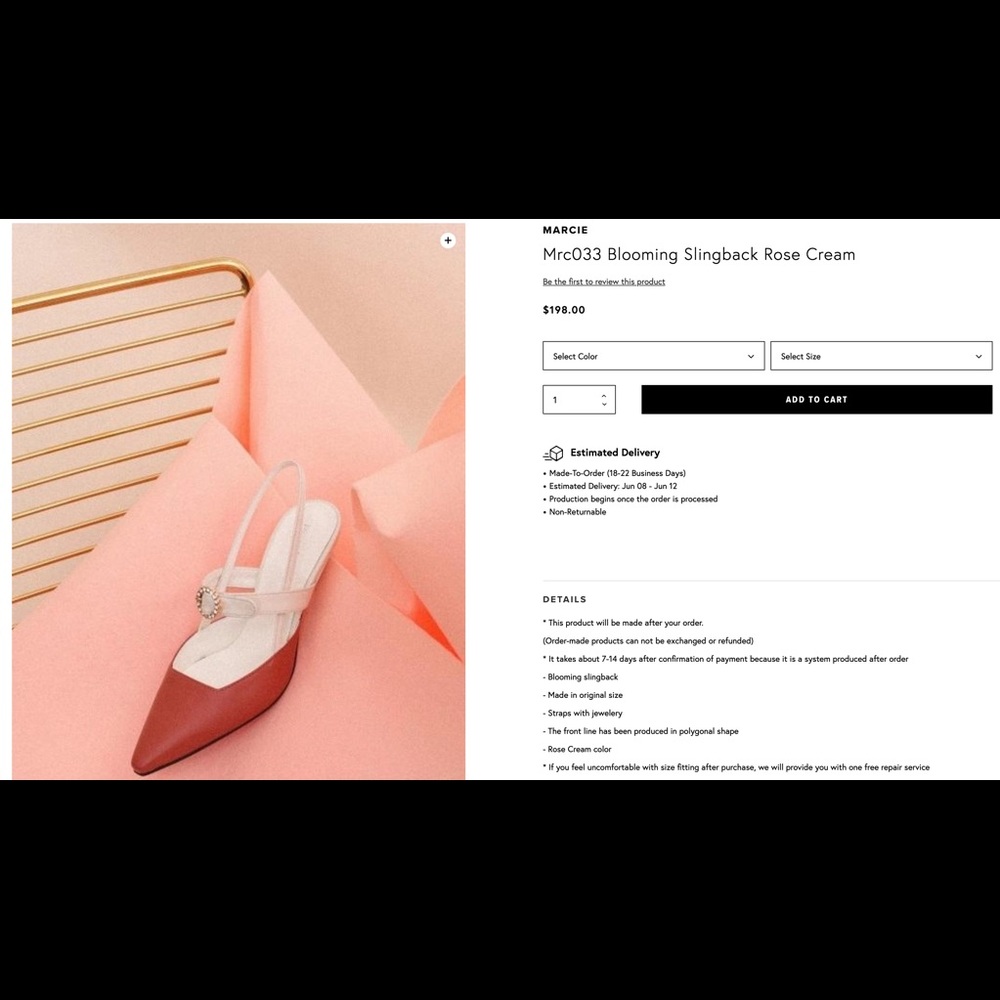 Marcie blooming Slingback rose cream, 38